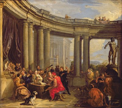 Concierto en una galería circular, c.1718-19 de Giovanni Paolo Pannini